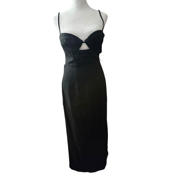 Bardot Womens Vienna Black Open Back Midi Cocktail And Party Dress Size 4 - Picture 4 of 10